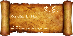Kondás Erika névjegykártya